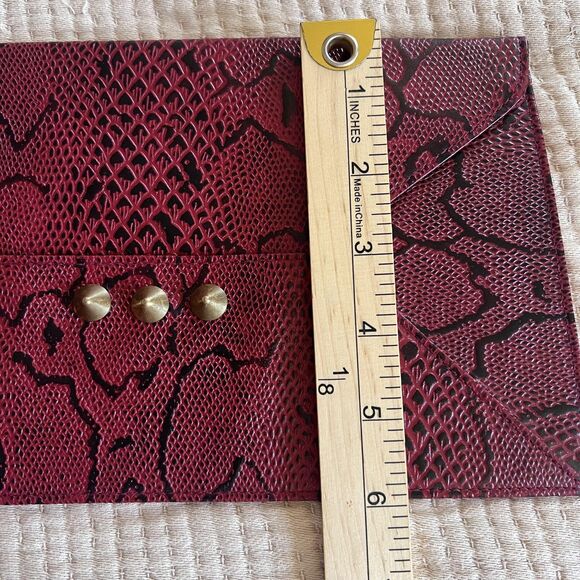 Coco & Tres Clutch Womens Envelope Wallet Faux Snakeskin Pattern Purse Bag - Picture 7 of 7